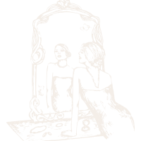 Woman mirror off white